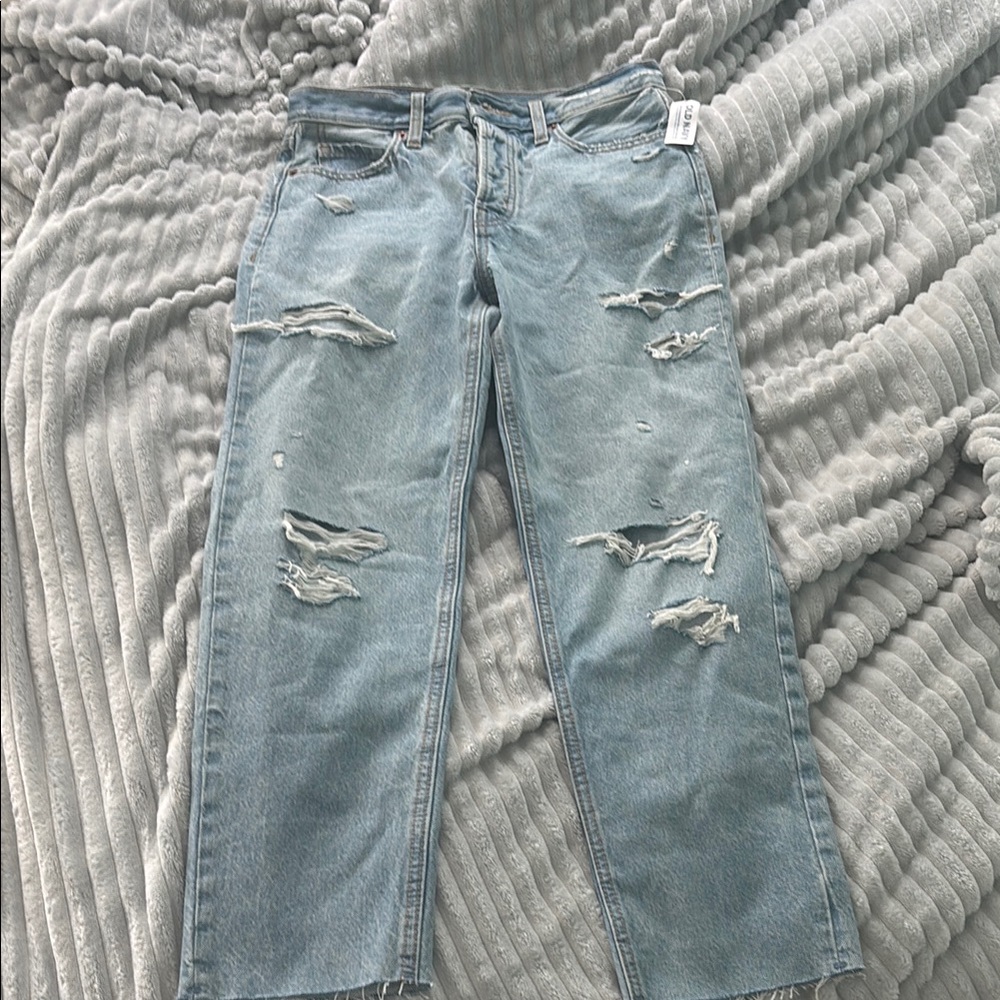 Distressed Light Blue Jeans
